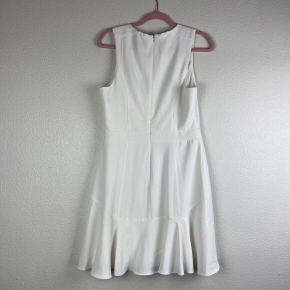 Adelyn Rae Janessa Flounce Dress White Sleeveless Midi Medium NWT - Picture 8 of 9